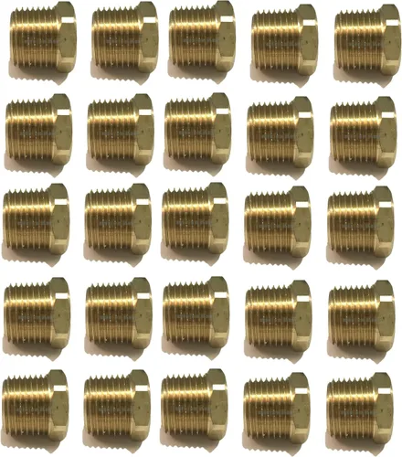 Miniatura 6 de Enchufe hexagonal con núcleo de latón macho de 1/2 pulgada NPT MNPT combustible, aire, agua, aceite, gas, WOG (cantidad 01)