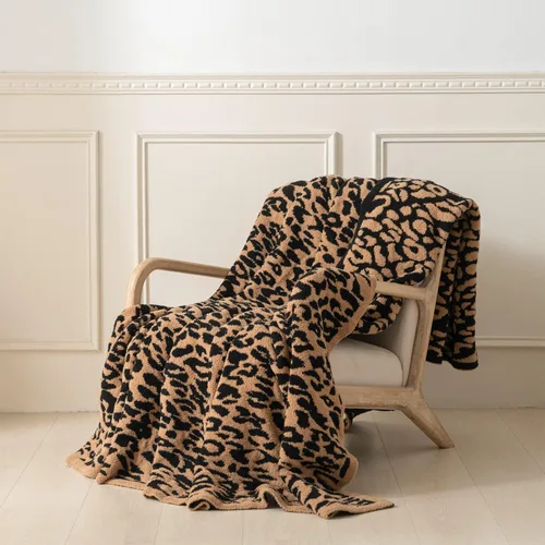 Miniatura 4 de MH MYLUNE HOME Manta Throw Ultra Suave de Leopardo (50x60 pulgadas) Mantas de Microfibra Suaves Cálidas Reversibles Manta de Guepardo