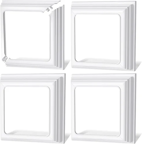 Miniatura 10 de Thyle 4 piezas de cubiertas de base de poste de vinilo verdaderas de 4x4 pulgadas, envolturas de columna para cubiertas de base de poste para porche