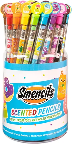 Miniatura 13 de Holiday Smencils Cylinder - Lápices perfumados gourmet patentados HB #2, 50 unidades, regalos para niños, recuerdos de fiesta, recompensas
