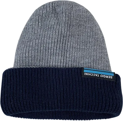 Miniatura 6 de CLAPE Gorro holgado unisex con puños, gorro de punto de calavera lisa para hombres y mujeres, de doble capa para invierno, gorro térmico de invierno
