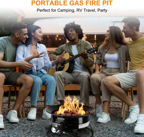 Miniatura 2 de Camplux - Chimenea portátil de propano para exteriores, para caravana, campamento, fiesta en el patio trasero, FP19MB de 19 pulgadas de diámetro