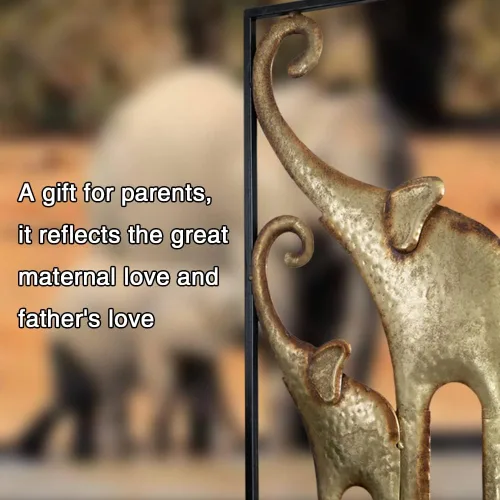 Miniatura 4 de HKaikzo Juego de 2 decoraciones de pared de elefante dorado, esculturas 3D grandes de metal africano para sala de estar, decoración de animales