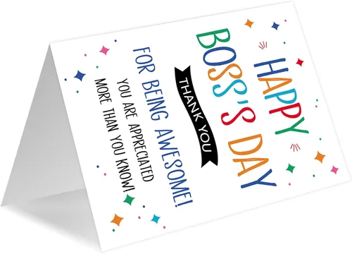 Miniatura 6 de Tarjeta del día del jefe, regalos del día del jefe para mujeres y hombres, tarjeta de regalo feliz del día del jefe para jefe de empleados