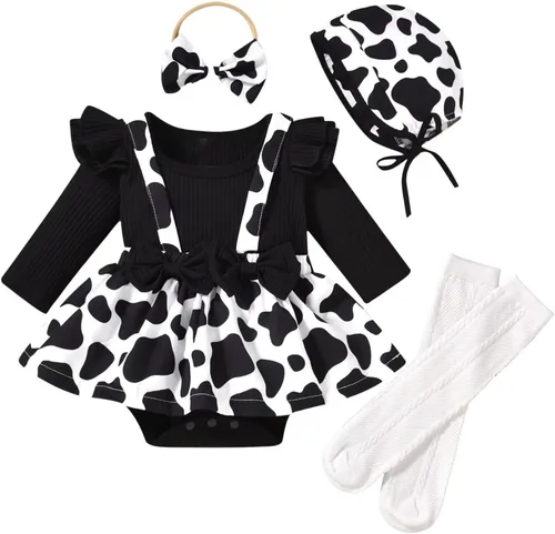 Miniatura 41 de Unutiylo Ropa de bebé recién nacida prematura con tirantes, traje de otoño e invierno, traje de manga larga con volantes