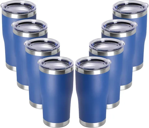 DOMICARE vaso de doble pared con aislamiento al vacío, 20 onzas, con tapa, vaso de viaje de acero inoxidable, vaso de café con recubrimiento en