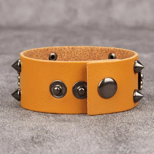 Miniatura 6 de Jeilwiy Pulseras de cuero punk para hombres, pulseras hechas a mano, brazalete ancho, joyería trenzada, color negro y marrón, ajustable, regalos