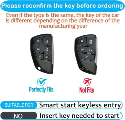 Miniatura 2 de Funda para Control Remoto de Chevrolet Compatible con GMC Silverado Sierra 1500 2500HD 3500HD 2021-2025 Carcasa de Llave Inteligente