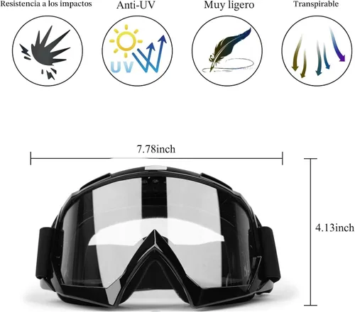 Miniatura 3 de Paquete de 2 gafas de motocross para ATV y bicicleta de tierra, gafas de motocicleta para hombres y mujeres, MX, para conducción, UTV, gafas