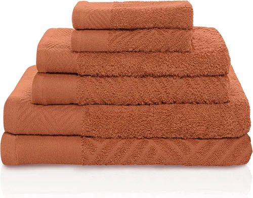 Miniatura 67 de Superior Juego de 6 toallas de 100% algodón egipcio de 500 GSM, 6 piezas, 2 caras, 2 manos, 2 toallas, ideal para baño, cocina o playa, de secado