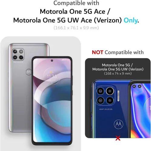 Miniatura 2 de TUDIA DualShield - Funda diseñada para Motorola One 5G ACE 2021, [Fusionar] a prueba de golpes, grado militar, de doble capa, resistente, delgada