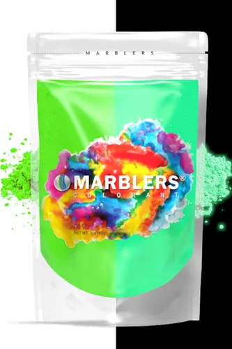 Miniatura 12 de MARBLERS - Polvo de mica que brilla en la oscuridad, pigmento brillante ultravioleta, no tóxico, libre de crueldad, tinte luminoso para luz negra