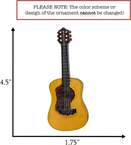 Miniatura 2 de Adorno de Navidad personalizado de guitarra acústica para instrumento musical 2026 Adorno de guitarra acústica de madera para árbol de Navidad