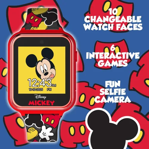 Miniatura 3 de Accutime Disney Mickey Mouse - Reloj inteligente educativo con pantalla táctil de aprendizaje educativo para niños, niñas, niños pequeños, cámara