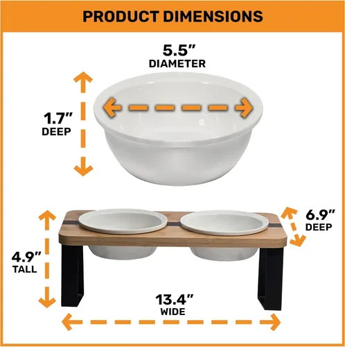 Miniatura 4 de Soporte Elevado para Tazones de Gato para Comida y Agua – Estación de Alimentación Elevada Anti-Vómito con Soporte Inclinado – Tazones Redondos
