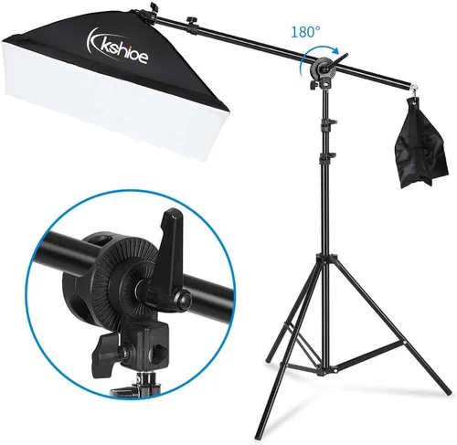 Miniatura 4 de Kit de iluminación para fotografía, juego de soporte para fondo de 6.5x10 pies/2x3 metros, kit de iluminación continua con paraguas Softbox de 1600
