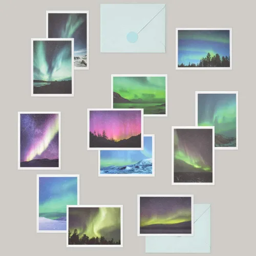 Miniatura 6 de Monolike Tarjeta día a día, Aurora - Mezcla de 36 minitarjetas individuales, 36 sobres, 36 calcomanías