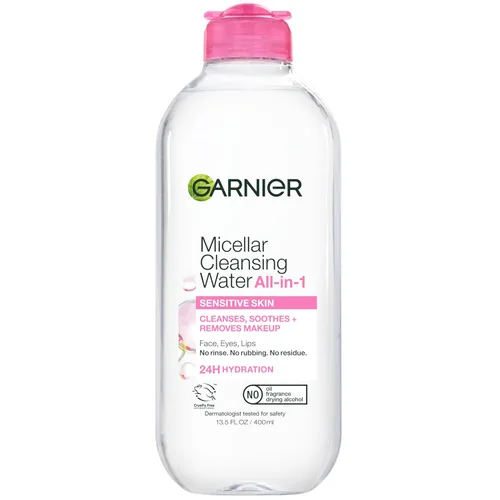 Miniatura 13 de Agua micelar limpiadora Garnier, desmaquillante todo en uno y limpiador facial, para todo tipo de piel, 3.4 onzas líquidas (100mL), 1 unidad