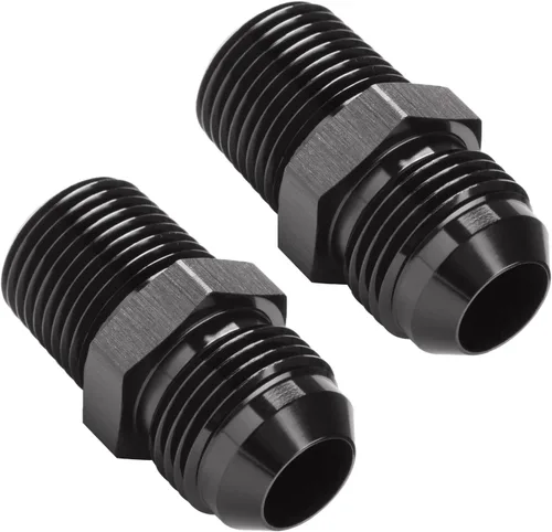 Miniatura 58 de 3AN macho Flare a 1/4 NPT tubo macho 90 grados codo adaptador unión aluminio negro