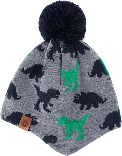 Miniatura 3 de Duoyeree - Gorro Beanie para niños y niñas, con pompón, forro acogedor, gorro de invierno