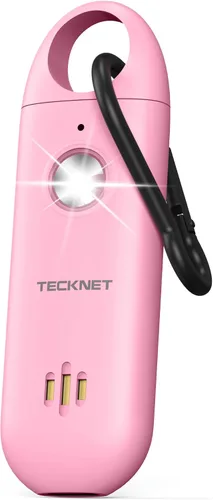 Miniatura 7 de TECKNET Alarma de seguridad personal, alarma personal portátil para mujeres con luz estroboscópica intermitente y alerta de batería baja, alarma