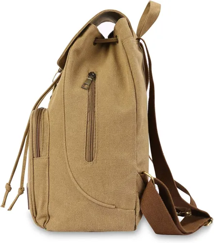 Miniatura 25 de Mochilas de lona a la moda, bolso casual para compras al aire libre, mochila deportiva, senderismo, viajes, bolsa multiusos, Café, Mochilas