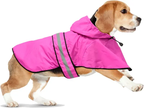 Miniatura 13 de Impermeables para Perros - Impermeables con Capucha para Perros, Chaqueta de Lluvia Reflectante Ajustable para Perros, Chaqueta de Lluvia Resistente