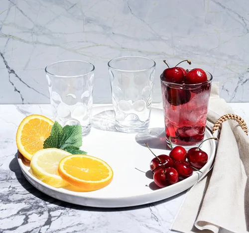 Miniatura 5 de Home Essentials - Juego de 10 vasos de jugo, cristalería de 7 onzas, vasos pequeños con lente circular interior. Ideal para jugo, leche, agua; aptos