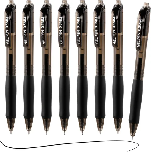 Miniatura 9 de USUAL Bolígrafos de gel de 0.020 in, paquete de 12 bolígrafos retráctiles de tinta negra de punta fina, escritura suave de secado rápido, no se