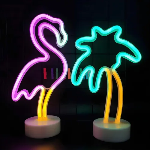 Miniatura 12 de ENUOLI Luces de Letreros LED de Neón con Forma de Trébol Verde, Luz Nocturna de Neón Alimentada por USB y Batería, Lámpara Nocturna, Mejores Luces