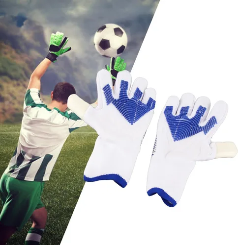 Miniatura 7 de Guantes de portero de fútbol con agarre de palma fuerte, protección para los dedos, antideslizante, látex, nailon, transpirable, guantes de portero