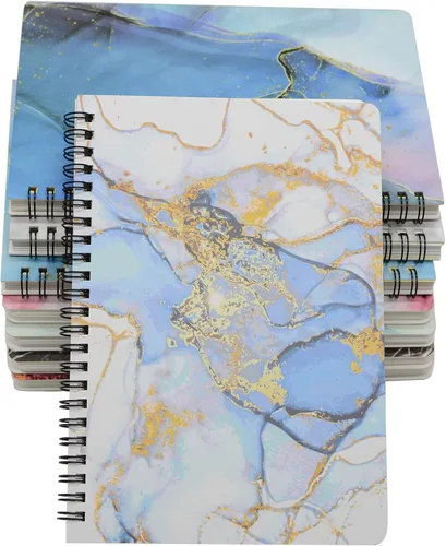 Miniatura 6 de Yansanido Cuaderno en Espiral, 8 Piezas A5 Diseño Mármol Tapa Dura Gruesa 7mm Rayas para Universidad 80 Hojas -160 Páginas para Estudio y Notas