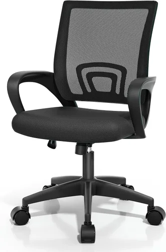 Magshion Silla ergonómica de escritorio de oficina, silla de computadora de malla con respaldo medio, silla giratoria con respaldo transpirable y