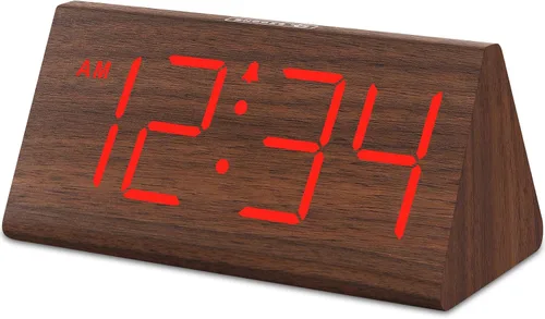 Miniatura 11 de DreamSky Wooden Digital Alarm Clocks for Bedrooms - Electric Desk Clock with Large Numbers, USB Port, Loud Alarm for Heavy Sleepers, Adjustable