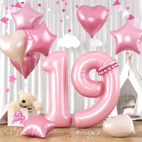 Miniatura 62 de Globos dorados de color champán con el número 11, globos de oro claro, globo de aluminio dorado con forma de corazón con estrella y globo largo