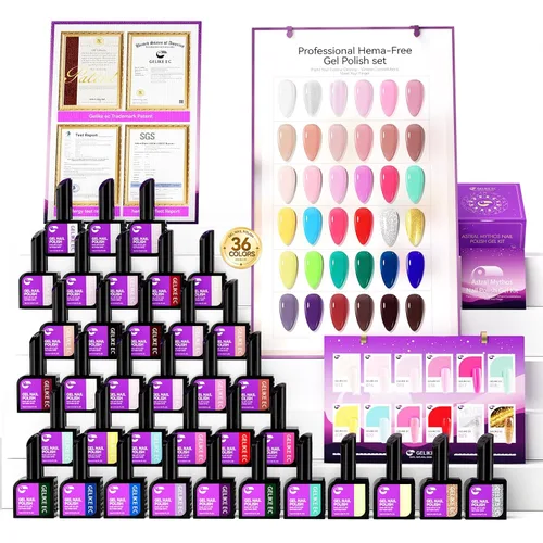 Miniatura 15 de gelike ec Juego de esmaltes de gel de Navidad: esmalte de uñas de gel altamente pigmentado con capa base libre de hema y tarjetas