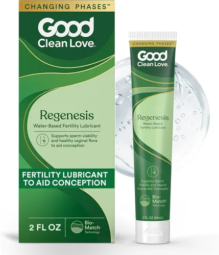 Good Clean Love Regenesis - Lubricante apto para fertilidad, lubricante a base de agua para mujeres y parejas que intentan concebir, con iones de