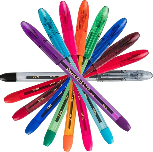 Miniatura 5 de Pentel® R.S.V.P.® - Bolígrafos de punta media, 0.039 in, barril transparente, colores de tinta surtidos, paquete de 8 Varios