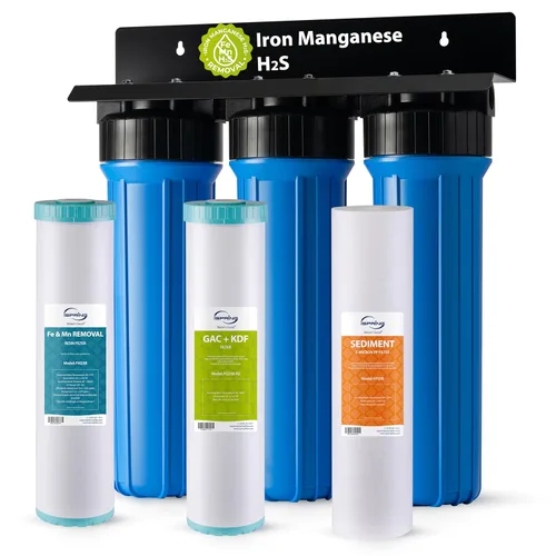 Miniatura 9 de iSpring - Sistema de filtro de agua para toda la casa, reduce el hierro, manganeso, cloro, sedimento, sabor y olor, filtro de hierro de 3 etapas