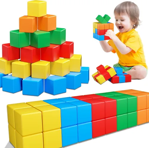Bloques Magnéticos para Juguetes de Niños Pequeños, Juguetes de Bloques de Construcción de 1.42 Pulgadas para Niños y Niñas de 3 4 5 6 7 8+ Años,