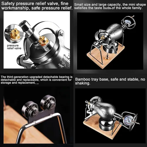 Miniatura 6 de Máquina para hacer palomitas de maíz de acero inoxidable 304, máquina de palomitas de maíz, contador de presión de palomitas de maíz de aire