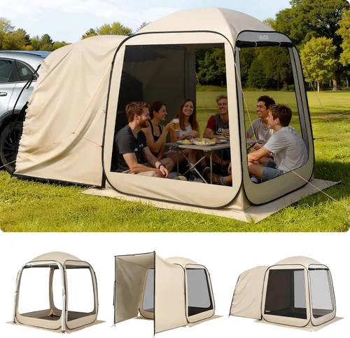 Miniatura 16 de VEVOR Tienda de campaña emergente con pantalla, 6 x 6 pies, carpa con pantalla de 6 lados para 4-6 personas con toldo extendido, toldo con pantalla