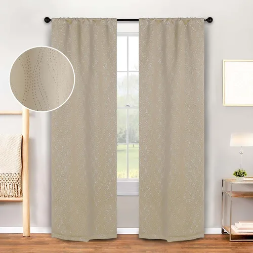 Miniatura 9 de BLUENILEMILLS Paneles de cortinas opacas para oscurecer la habitación con bolsillo para barra, cortinas perfectas para ventanas de cocina