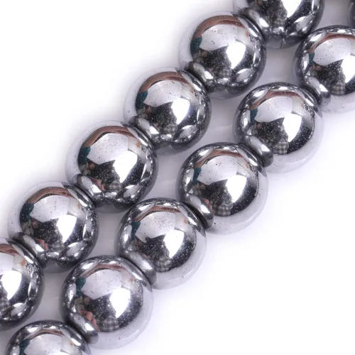 Miniatura 33 de GEM-Inside - Cuentas sueltas de hematita negra natural no magnética de 0.079 pulgadas, cuentas redondas de energía para fabricación de joyas, 15
