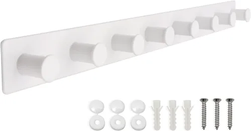 Miniatura 14 de Perchero pequeño montado en la pared, ganchos negros adhesivos y atornillados, ganchos de pared de acero inoxidable para colgar sombreros, toallas