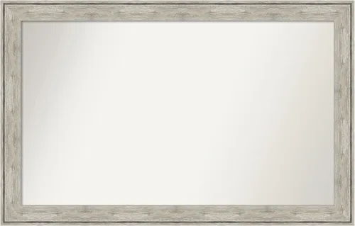 Miniatura 489 de Amanti Art Espejo de baño plateado para sobre fregadero, 28 x 47 pulgadas, espejo rectangular de plata imperial, marco de madera tradicional de gran