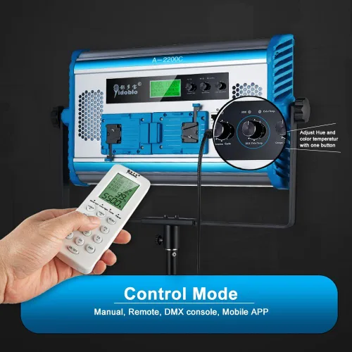 RGBW - Panel de luz de video suave LED 2800K-10000K ajustable por DMX/aplicación de teléfono/control remoto con puertas de granero, iluminación de