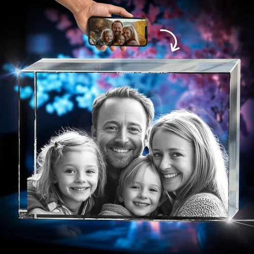 Miniatura 15 de 3D innovation Foto de cristal 3D, regalos conmemorativos personalizados para mamá, papá, esposa, hombres, mascotas, imagen de vidrio personalizada