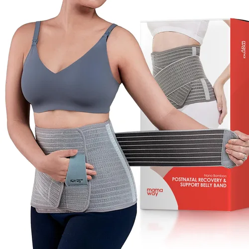 Mamaway SSnugFit - Banda posparto para el vientre, ultra transpirable, faja contorneada para vientre de sección en C, faja posnatal para apoyo