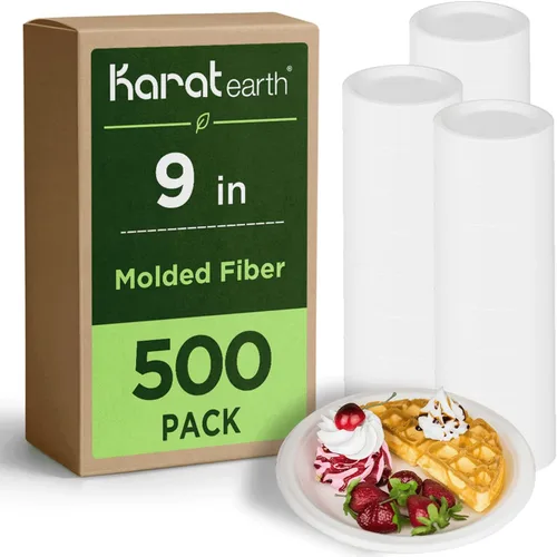 Miniatura 8 de Karat Earth Platos de papel desechables compostables de 6 pulgadas, paquete de 1000